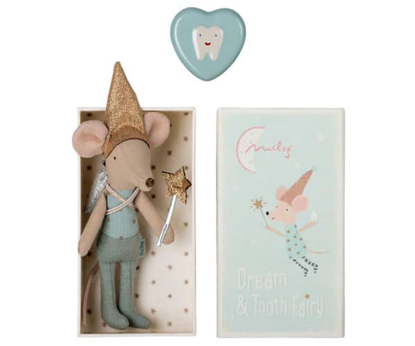 16-1739-02 Maileg Tooth Fairy Mouse in Matchbox Blue 5707304124306 (3)