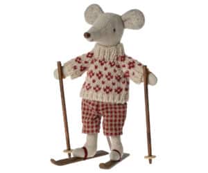 17-3306-00 Maileg Winter Mouse with Ski set Mum 5707304130291 (1)
