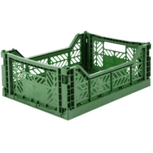 AyKasa Folding Crate Midi Box - Dark Green