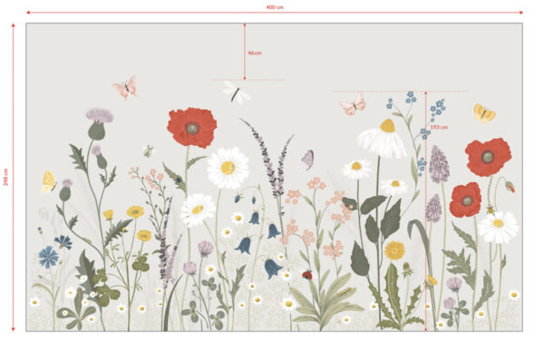 Lilipinso Countryside Behang Paneel - Wildflowers (400 x 248 cm)