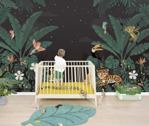 Lilipinso Jungle Night Behang Paneel - Jungle Night (400 x 248 cm)