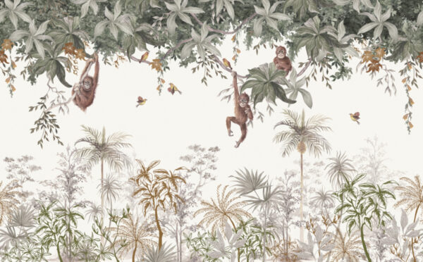 Lilipinso Utan Behang Paneel - Gunung Palung (400 x 248 cm)