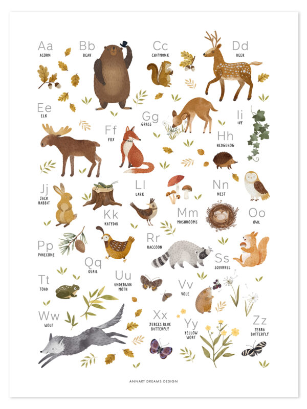 Lilipinso Norwood Poster - Woodland Animals ABC