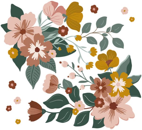 3700412486238 Lilipinso Capucine Muurstickers XL - Blooming Bouquets