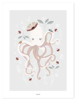 Lilipinso Ocean Field Poster - Lady Octopus (30x40cm)