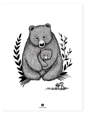 Lilipinso Romanian Hills Poster - Family Bear (30 x 40 cm) (op=op)