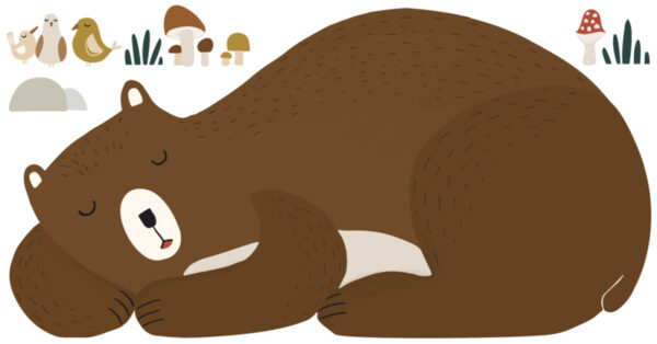 Lilipinso Forest Happiness Muursticker XL - Sleepy Bear