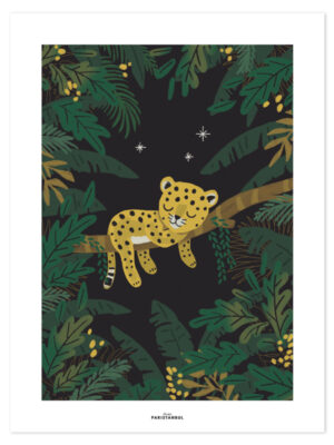 Lilipinso Jungle Night Poster - Sleepy Little Cheetah (30x40cm)