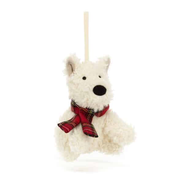 44MUN6SDD Jellycat Kerst Knuffel Munro Scottie Dog Decoration 670983155235