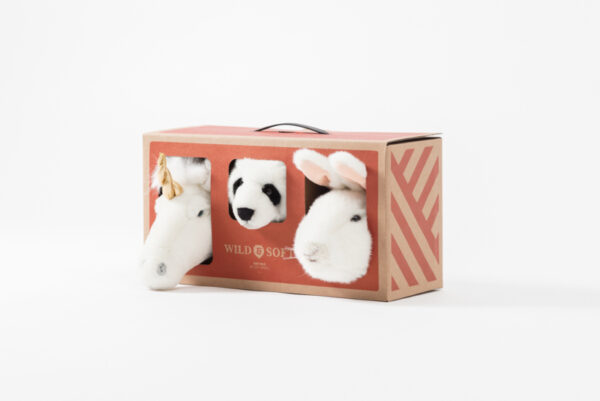 Wild and Soft Mini Lovely Box set van 3 Dierenkoppen - Eenhoorn