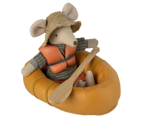 Maileg Rubber Boat Mouse - Dusty Yellow
