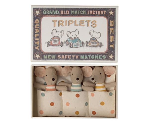 Maileg Baby Mice Triplets in Matchbox - Drieling (8 cm) (2022)