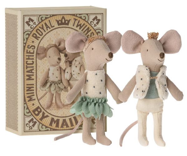 Maileg Royal Twins Mice Little Sister and Brother in Box