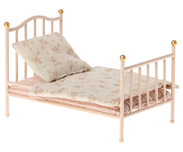 Maileg Poppenhuis Vintage Bed Mouse Micro - Rose