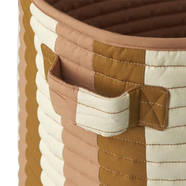 Liewood Opbergmand Quilted Lia - Stripe Tuscany Rose / Golden Caramel / Sandy