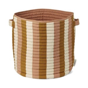 Liewood Opbergmand Quilted Lia - Stripe Tuscany Rose / Golden Caramel / Sandy