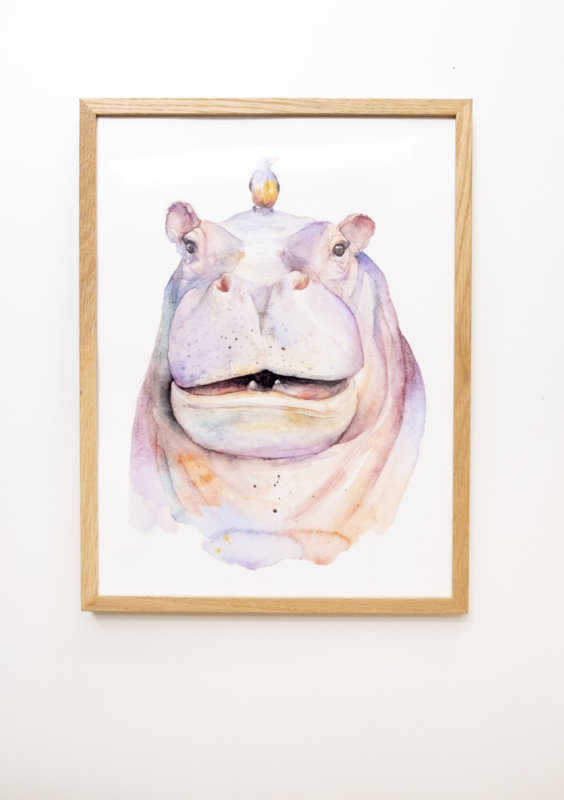 Veer Illustratie Poster - Nijlpaard