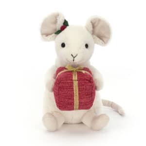 Jellycat Kerst Knuffel Merry Mouse Present - Muis met kerstkadootje