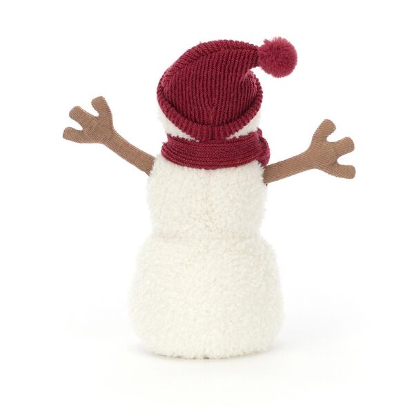 Jellycat Kerst Knuffel Teddy Snowman Red - Sneeuwpop Rood Medium
