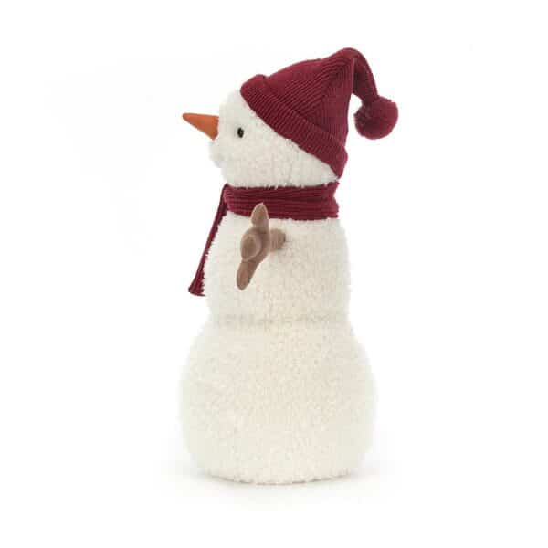 Jellycat Kerst Knuffel Teddy Snowman Red - Sneeuwpop Rood Large