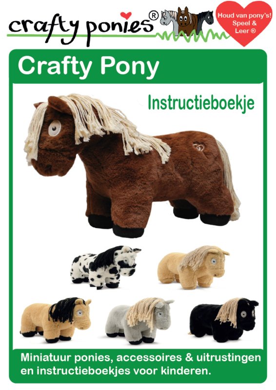 Crafty Pony Paarden Knuffel Zwart (48 cm) incl. instructieboekje