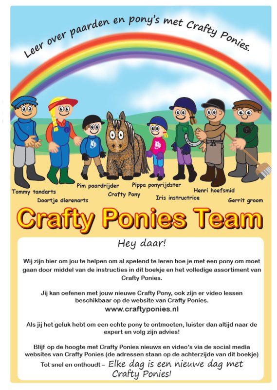 Crafty Pony Paarden Knuffel Zwart Bont (48 cm) incl. instructieboekje