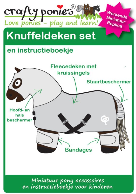 Crafty Ponies Knuffeldeken Set Blauw Ster incl. instructieboekje