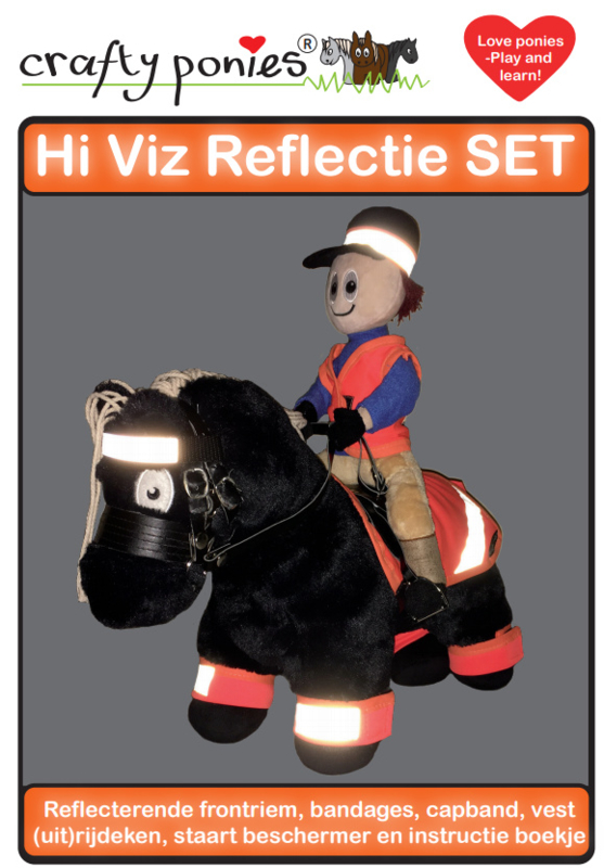 Crafty Ponies Reflectie Set HI VIZ Roze incl. instructieboekje