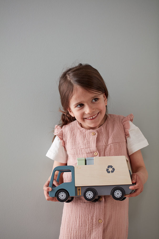 Kids Concept Blauwe Vuilniswagen - Aiden