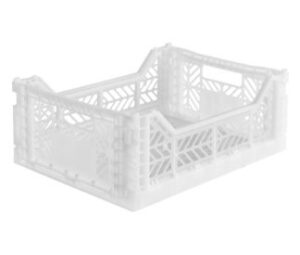 AyKasa Folding Crate Midi Box - White
