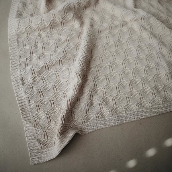 Mushie Deken Honeycomb Baby Blanket - Beige