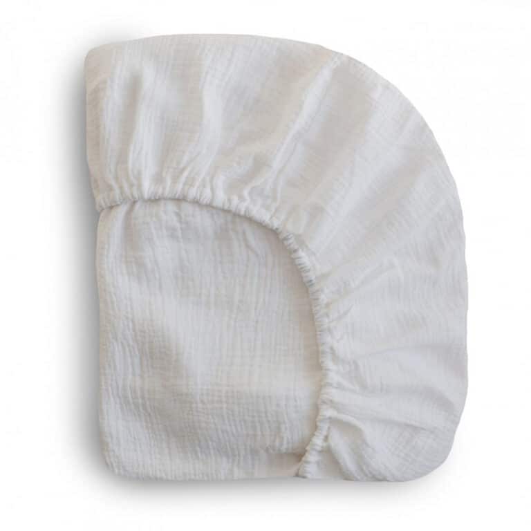 Mushie Hoeslaken Extra Soft Muslin Crib Sheet Natural