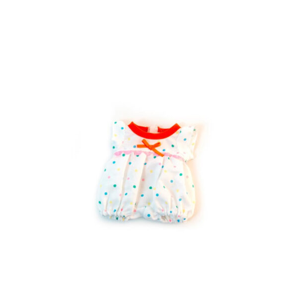 Miniland Poppen Pyjama wit met stippen - (21 cm)