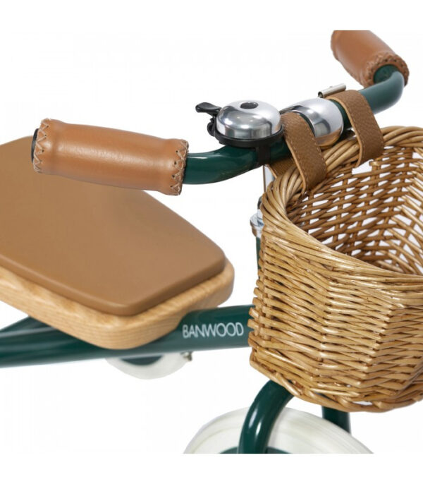 Banwood Trike Driewieler - Groen (incl. rieten mandje en duwstang)