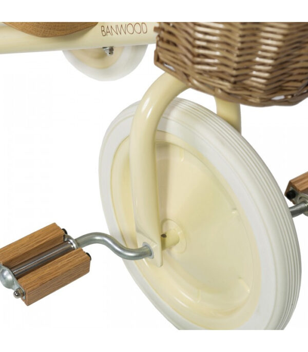 Banwood Trike Driewieler - Cream (incl. rieten mandje en duwstang)