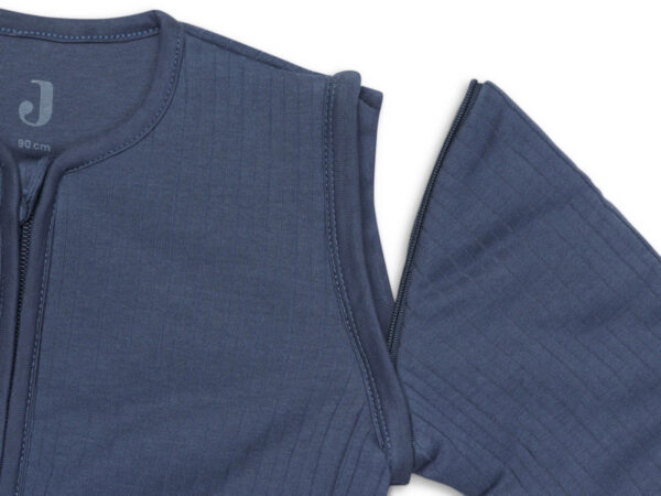 Jollein Slaapzak Basic Stripe afritsbare mouwen - Jeans Blue (70 cm)