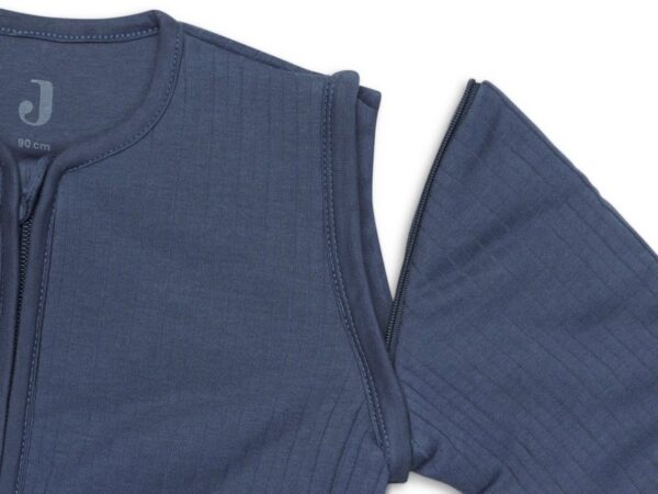 Jollein Slaapzak Basic Stripe afritsbare mouwen - Jeans Blue (110 cm)