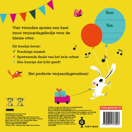 Uitgeverij Gottmer Fijne Verjaardag voor jou ! - Nicola Slater (met geluid!)