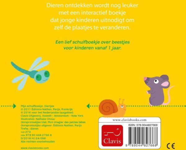 Uitgeverij Clavis Schuifboekje - Diertjes +1jr
