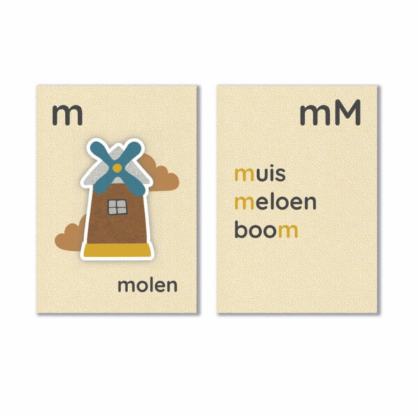 Maan Amsterdam Leerkaarten Alfabet - Set Pien (blauw)