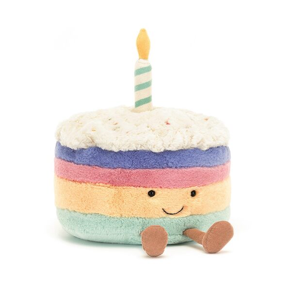 A1RBC Jellycat Amuseable Knuffel Verjaardagstaart Rainbow Birthday Cake Large 670983146325 (1)