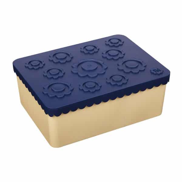 Blafre Lunchtrommel L - Bloemen Navy Blauw Beige 7090015486275