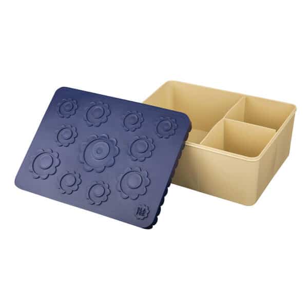 Blafre Lunchtrommel L - Bloemen Navy Blauw Beige 7090015486275