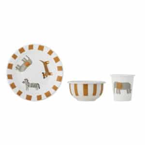 Bloomingville Kinderservies Set Emaille Jesse Oranje 5711173330522