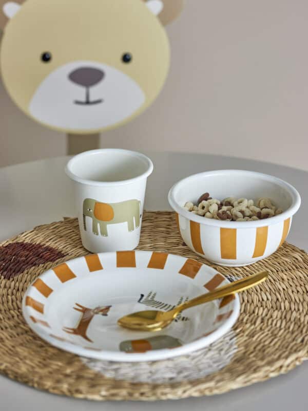 Bloomingville Kinderservies Set Emaille Jesse Oranje 5711173330522