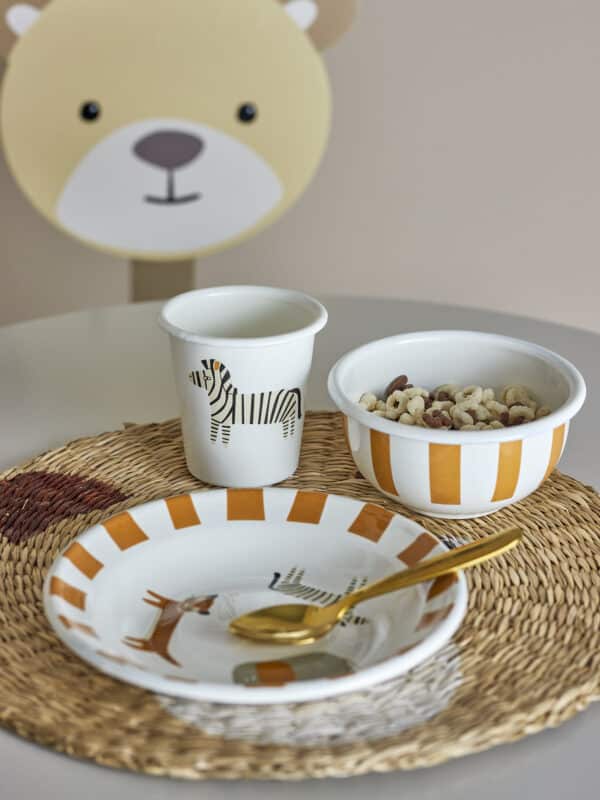 Bloomingville Kinderservies Set Emaille Jesse Oranje 5711173330522