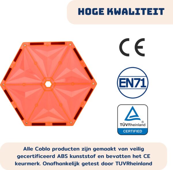 Coblo Magnetische Tegels Classic Hexagon Zeshoek 6 stuks 8719327675472 (2)
