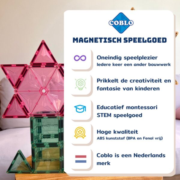 Coblo Magnetische Tegels Pastel Hexagon Zeshoek 6 stuks 8720938018145