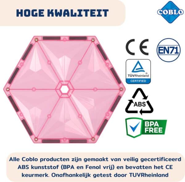 Coblo Magnetische Tegels Pastel Hexagon Zeshoek 6 stuks 8720938018145