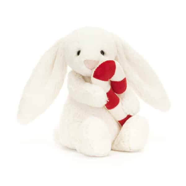 Jellycat Knuffel Bashful Kerst Konijn met Zuurstok 670983155167